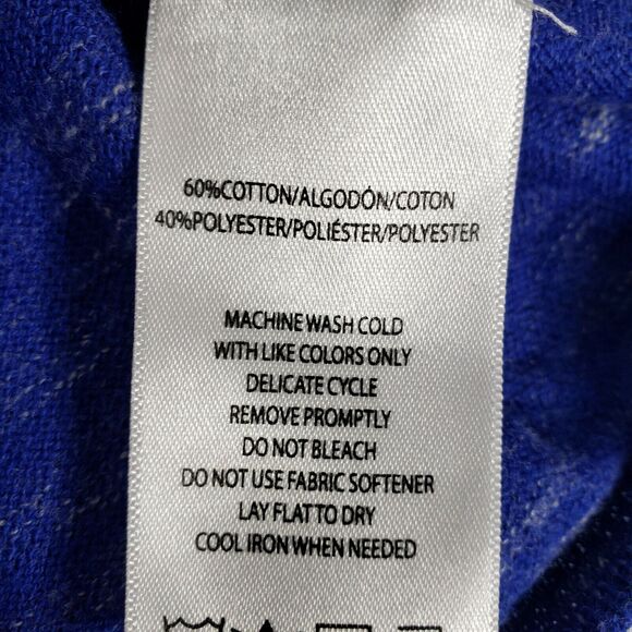 Marc New York by Andrew Marc Performance Women Top 1X Tie Neck Blue Long Sleeve - Picture 9 of 10